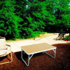 Outdoor Steel Folding Table Picnic Barbecue Bamboo Wooden Bamboo Tabletop Camping Portable Furniture Bed Computer Portable Table