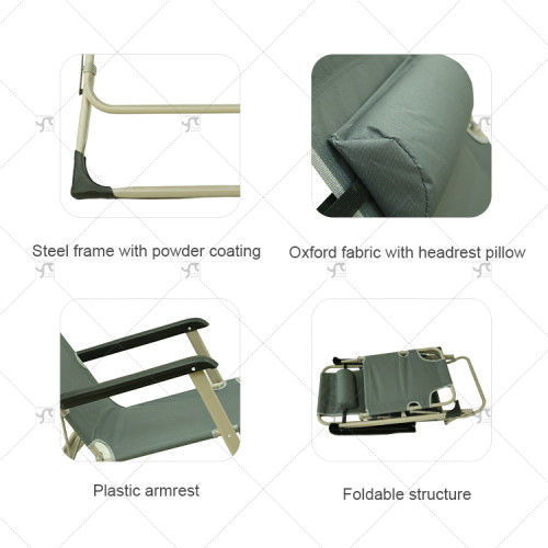 Outdoor Folding Reclining Beach Sun Patio Chaise Lounge Chair Pool Lawn Lounger Portable Folding Backpack Beach Lounge Chair