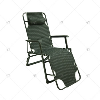 Outdoor Multi-Position Adjustable Compact Metal Frame Foldable Chair Adjustable Backrest for Vila Basement Park Outdoor Leisure