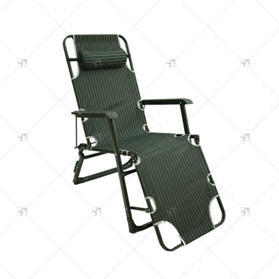 Outdoor Multi-Position Adjustable Compact Metal Frame Foldable Chair Adjustable Backrest for Vila Basement Park Outdoor Leisure