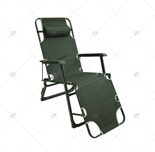 Outdoor Multi-Position Adjustable Compact Metal Frame Foldable Chair Adjustable Backrest for Vila Basement Park Outdoor Leisure