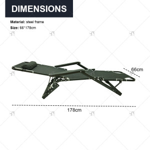 Outdoor Multi-Position Adjustable Compact Metal Frame Foldable Chair Adjustable Backrest for Vila Basement Park Outdoor Leisure