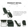 Black Outdoor Beach Lounge Adjustable Chair Portable Adjustable Relax Lounge Chair with Pillow for Camping Picnic Swimming