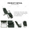 Black Outdoor Beach Lounge Adjustable Chair Portable Adjustable Relax Lounge Chair with Pillow for Camping Picnic Swimming