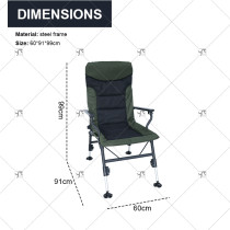 Outdoor Popular Green Beach Folding Portable Chair Fishing Tackle Carp Fishing Bed Camping with Canopy Beach Folding Chair