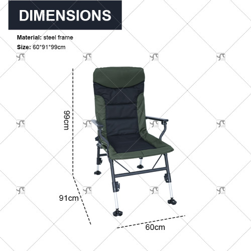Outdoor Popular Green Beach Folding Portable Chair Fishing Tackle Carp Fishing Bed Camping with Canopy Beach Folding Chair