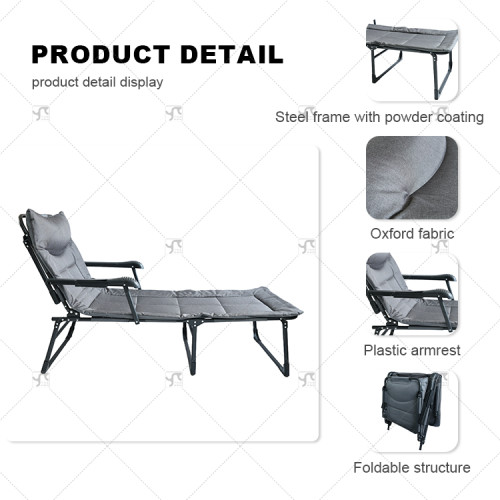 outdoor Modern Portable Folding Outdoor Camping Bed for Adults for Beach & Home Office Relaxation Conveniently Foldable Bed