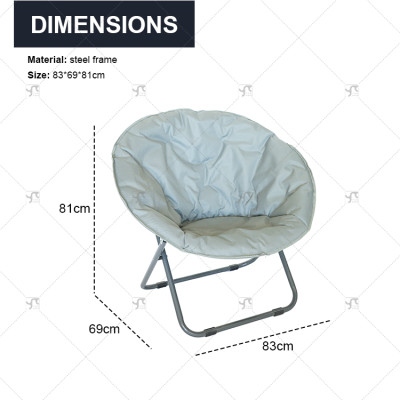 Outdoor Leisure Portable Folding Camping Moon Chair Foldable Metal Oxford Beach Lounge Chair for Outdoor Park Use Factory Direct