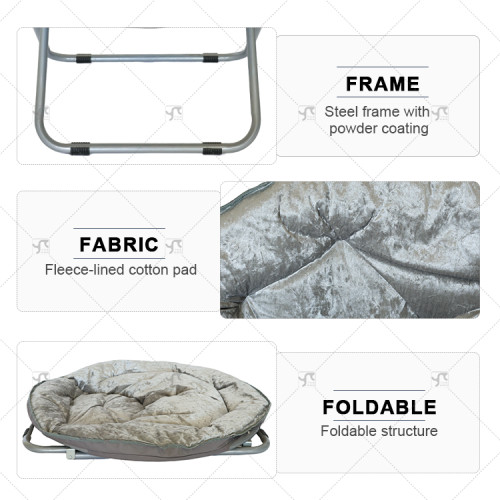 Outdoor Steel Frame Folding Chair Portable Leisure Fishing Stool Picnic Beach Lounge Chair Lunch Break Sketch Folding Moon Chair