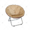 Modern Design Metal Folding Camping Chair Moon Round Recliner with Padded Outdoor Beach Furniture for Bedroom Living Room Use