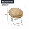 Modern Design Metal Folding Camping Chair Moon Round Recliner with Padded Outdoor Beach Furniture for Bedroom Living Room Use