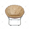 Modern Design Metal Folding Camping Chair Moon Round Recliner with Padded Outdoor Beach Furniture for Bedroom Living Room Use