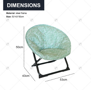 Modern Qutdoor Portable Foldable Moon Chair Comfortable Plush Garden Furniture Metal for Living Room Beach or Outdoor Camping