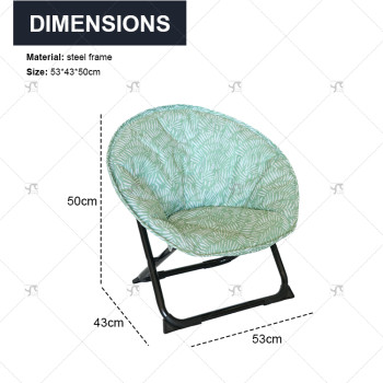 Modern Qutdoor Portable Foldable Moon Chair Comfortable Plush Garden Furniture Metal for Living Room Beach or Outdoor Camping