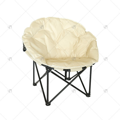 Extra Large Cozy Soft Padded Seat Quick Assembly Foldable Moon Saucer Chair All-Season Use for Outdoor Camping for Fishing Parks