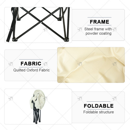 Extra Large Cozy Soft Padded Seat Quick Assembly Foldable Moon Saucer Chair All-Season Use for Outdoor Camping for Fishing Parks