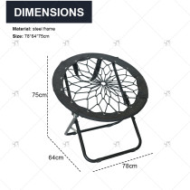 Outdoor Convenient Lightweight Frame Foldable Leisure Moon Chair Elastic Strap Bungee Chair for Outdoor Beach Camping Fishing