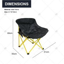 Portable steel frame Outdoor Moon Chair Small Folding Beach Picnic Fishing Stool Reclining Camping Chair with Portable Design
