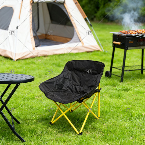 Portable steel frame Outdoor Moon Chair Small Folding Beach Picnic Fishing Stool Reclining Camping Chair with Portable Design