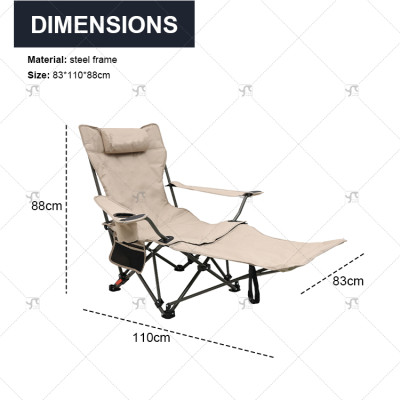 Portable steel frame Outdoor Moon Chair Small Folding Beach Picnic Fishing Stool Reclining Camping Chair with Portable Design