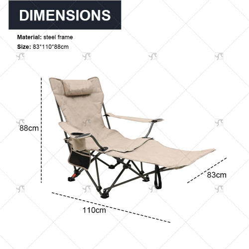 Portable steel frame Outdoor Moon Chair Small Folding Beach Picnic Fishing Stool Reclining Camping Chair with Portable Design