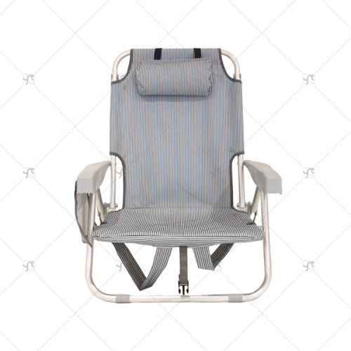 Portable Custom Outdoor Beach Chair with Adjustable Aluminum Deck Headrest for Adults Camping Chair Folding Wholesale Foldable
