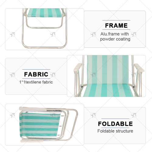 Hot Sales Aluminum Outdoor Lightweight Portable Compact Picnic Camping Hiking Picnic Spring Beach Sea Folding Chair for Event
