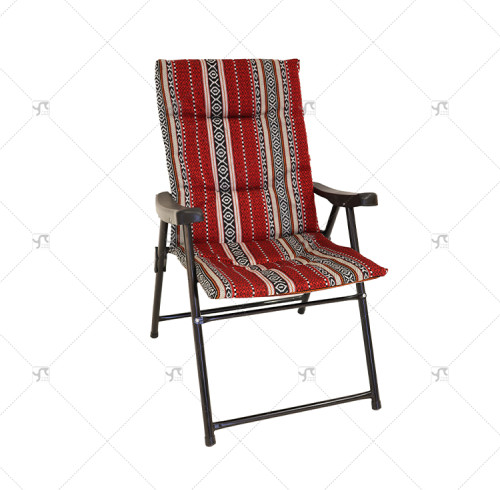 Outdoor Chair With Armrest Ethnic Style Folding Outdoor Chair Durable Metal and Cotton for Camping Dining Hotels Gym Park Use