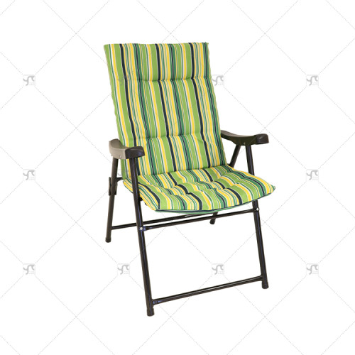 Outdoor Chair With Armrest Ethnic Style Folding Outdoor Chair Durable Metal and Cotton for Camping Dining Hotels Gym Park Use