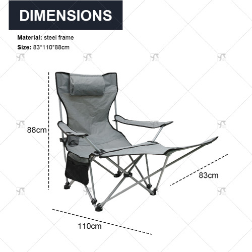 Portable steel frame Outdoor Moon Chair Small Folding Beach Picnic Fishing Stool Reclining Camping Chair with Portable Design
