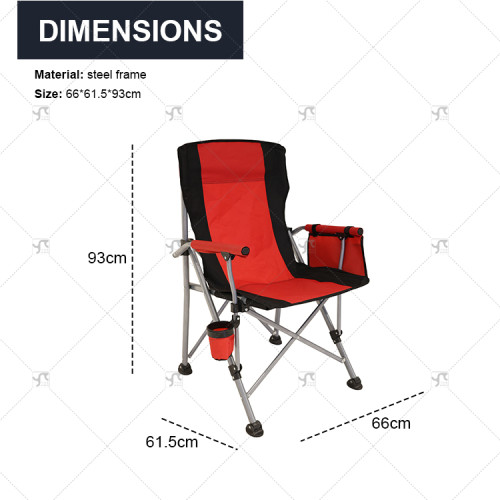 Modern Foldable Durable Steel Outdoor Camping Chair with Cup Holder Portable for Fishing Travel Oxford Fabric Outdoor Furniture