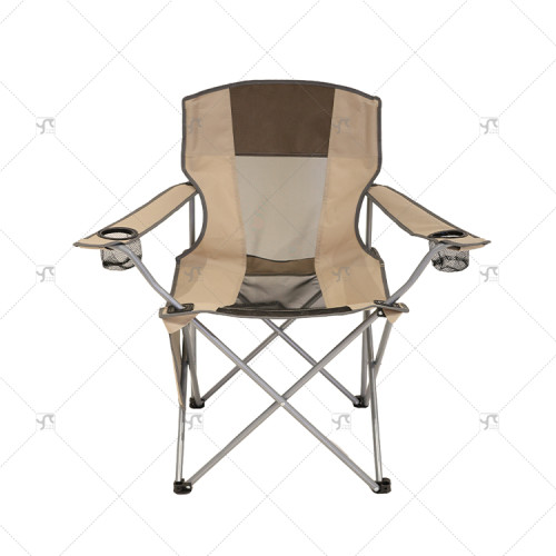 Modern Foldable Durable Steel Outdoor Camping Chair with Cup Holder Portable for Fishing Travel Oxford Fabric Outdoor Furniture