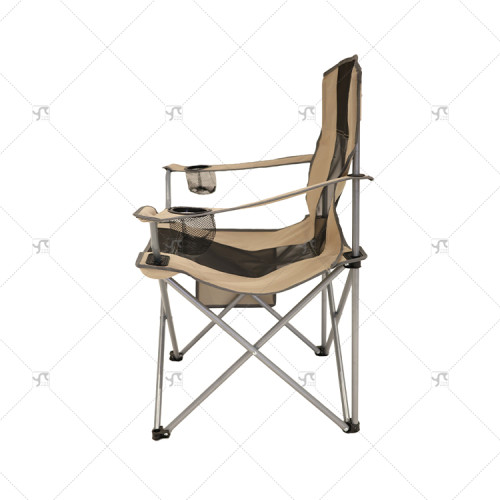 Modern Foldable Durable Steel Outdoor Camping Chair with Cup Holder Portable for Fishing Travel Oxford Fabric Outdoor Furniture