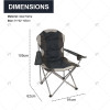 Outdoor Travel Leisure Chair Portable Camping Chair Heavy Duty Folding Design High Back Padded with Cup Holder and Carry Bag
