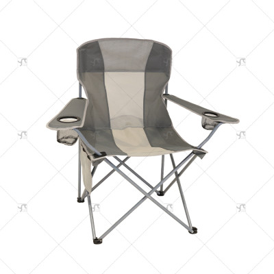 Modern Foldable Durable Steel Outdoor Camping Chair with Cup Holder Portable for Fishing Travel Oxford Fabric Outdoor Furniture