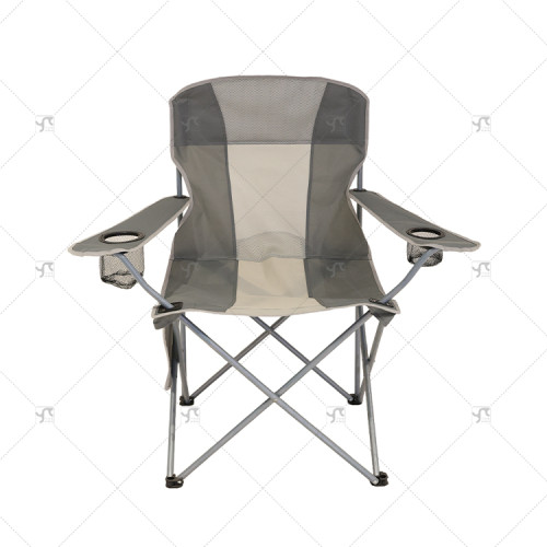 Modern Foldable Durable Steel Outdoor Camping Chair with Cup Holder Portable for Fishing Travel Oxford Fabric Outdoor Furniture