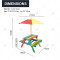 Children's Picnic Table Fir Wood Children's Table and Chair Set with Detachable Umbrella Suitable for Backyard Garden Terrace