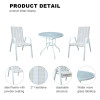 Outdoor Coffee SetsTempered Glass Round Table and Stack Chair Camping Patio Dinning Steel Garden Chair Three-piece Sets