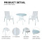 Outdoor Coffee SetsTempered Glass Round Table and Stack Chair Camping Patio Dinning Steel Garden Chair Three-piece Sets