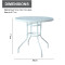 Outdoor Coffee SetsTempered Glass Round Table and Stack Chair Camping Patio Dinning Steel Garden Chair Three-piece Sets