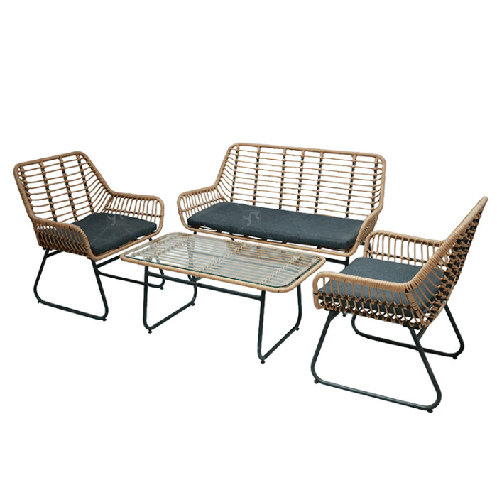 All Day Outdoor  4 Seat Garden Sectional Sofa Sofa Furniture Rattan Outdoor Terrace Session Set