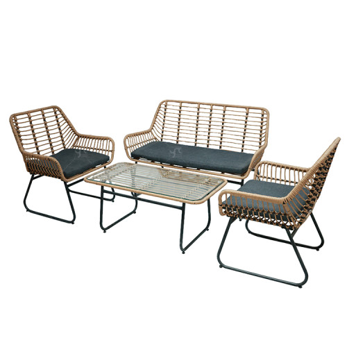 All Day Outdoor  4 Seat Garden Sectional Sofa Sofa Furniture Rattan Outdoor Terrace Session Set