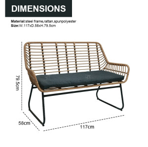 All Day Outdoor  4 Seat Garden Sectional Sofa Sofa Furniture Rattan Outdoor Terrace Session Set