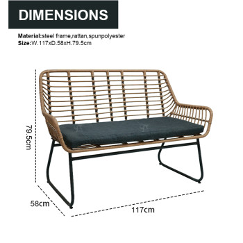 All Day Outdoor  4 Seat Garden Sectional Sofa Sofa Furniture Rattan Outdoor Terrace Session Set