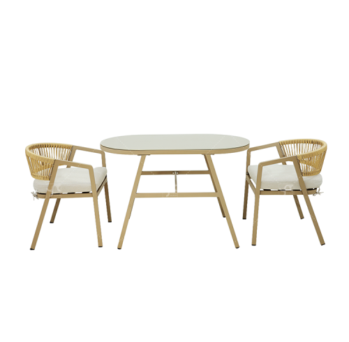 Steel Rattan Bistro Set of 3