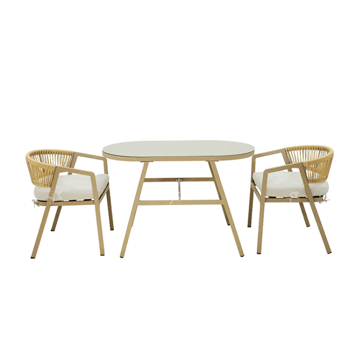 Steel Rattan Bistro Set of 3