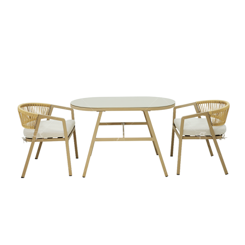 Steel Rattan Bistro Set of 3