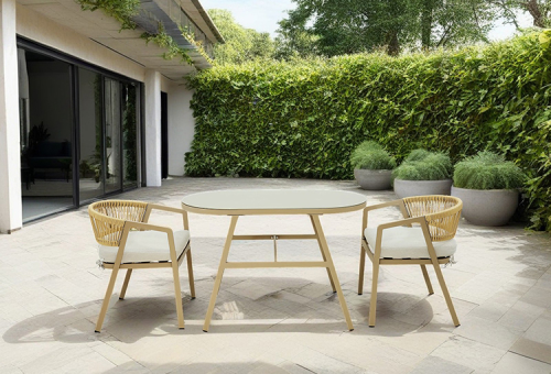 Steel Rattan Bistro Set of 3