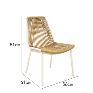 Hot Sale Aluminum Tube Chairs Rattan Dining Room Patio Outdoor Furniture Garden Dining Chairs