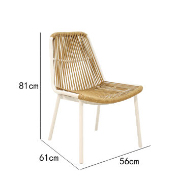 Hot Sale Aluminum Tube Chairs Rattan Dining Room Patio Outdoor Furniture Garden Dining Chairs